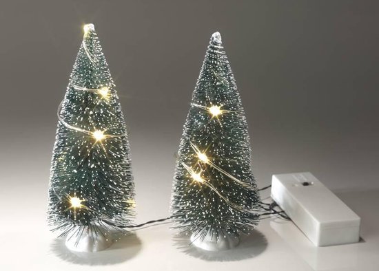 Grap Van gen Mini kerstboom met lampjes 2 stuks | bol.com