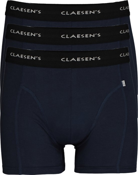 Claesen's Basics boxers (3-pack) - heren boxers lang - blauw - Maat: S
