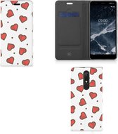 Nokia 5.1 (2018) Hoesje met Magneet Hearts