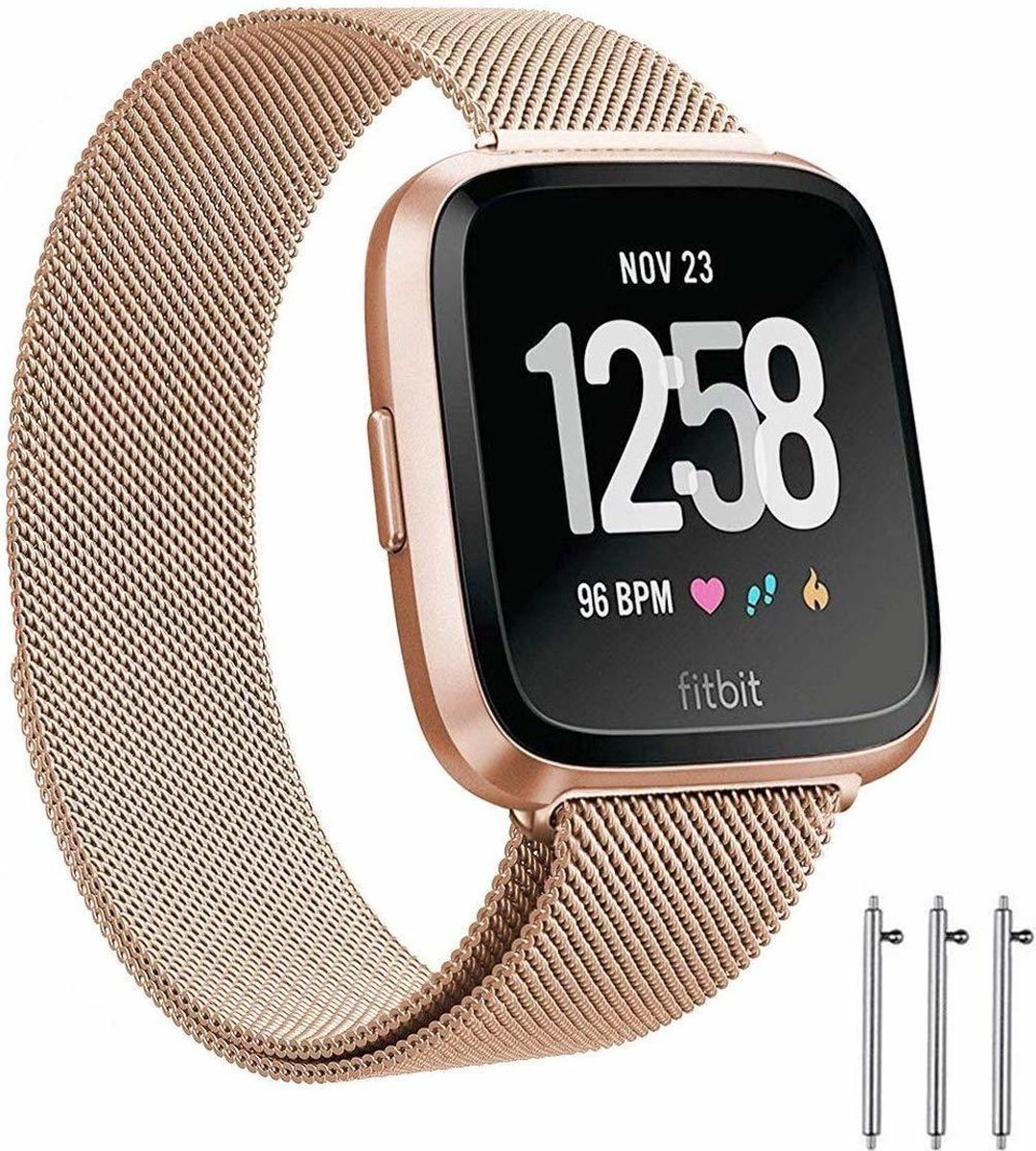 Fitbit Versa Milanese band (rosé goud) - Afmetingen: Maat L