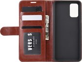 Mobigear Telefoonhoesje geschikt voor Samsung Galaxy S20 Plus Hoesje | Mobigear Wallet Bookcase Portemonnee | Pasjeshouder voor 3 Pasjes | Telefoonhoesje voor Pinpas / OV Kaart / Rijbewijs - Bruin