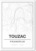 Poster/plattegrond TOUZAC - 30x40cm