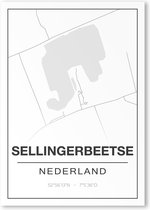 Poster/plattegrond SELLINGERBEETSE - 30x40cm