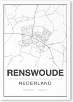 Poster/plattegrond RENSWOUDE - 30x40cm