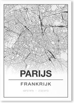 Poster/plattegrond PARIJS - A4