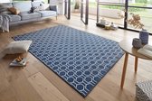 Modern vloerkleed Novalie - donkerblauw/crème 200x290 cm