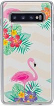 Samsung Galaxy S10 Hoesje - My Style - Magneta Serie - TPU Backcover - Flamingo - Hoesje Geschikt Voor Samsung Galaxy S10