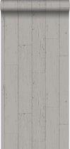 Papier peint Origin planches de bois patiné taupe - 347538
