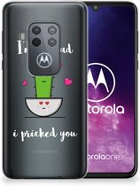 Motorola One Zoom Telefoonhoesje met Naam Cactus Glad