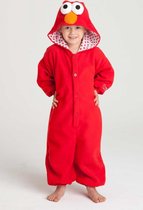 Onesie Elmo pak kind kostuum Sesamstraat - maat 146-152 - rood Elmopak jumpsuit pyjama