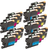 Print-Equipment Inkt cartridges / Alternatief 20 Brother LC-121 LC-123 (5xBK,C,M,Y) | Brother DCP-J132W/  DCP-J152W/  DCP-J172W/  DCP-J552DW/  DCP-J752D