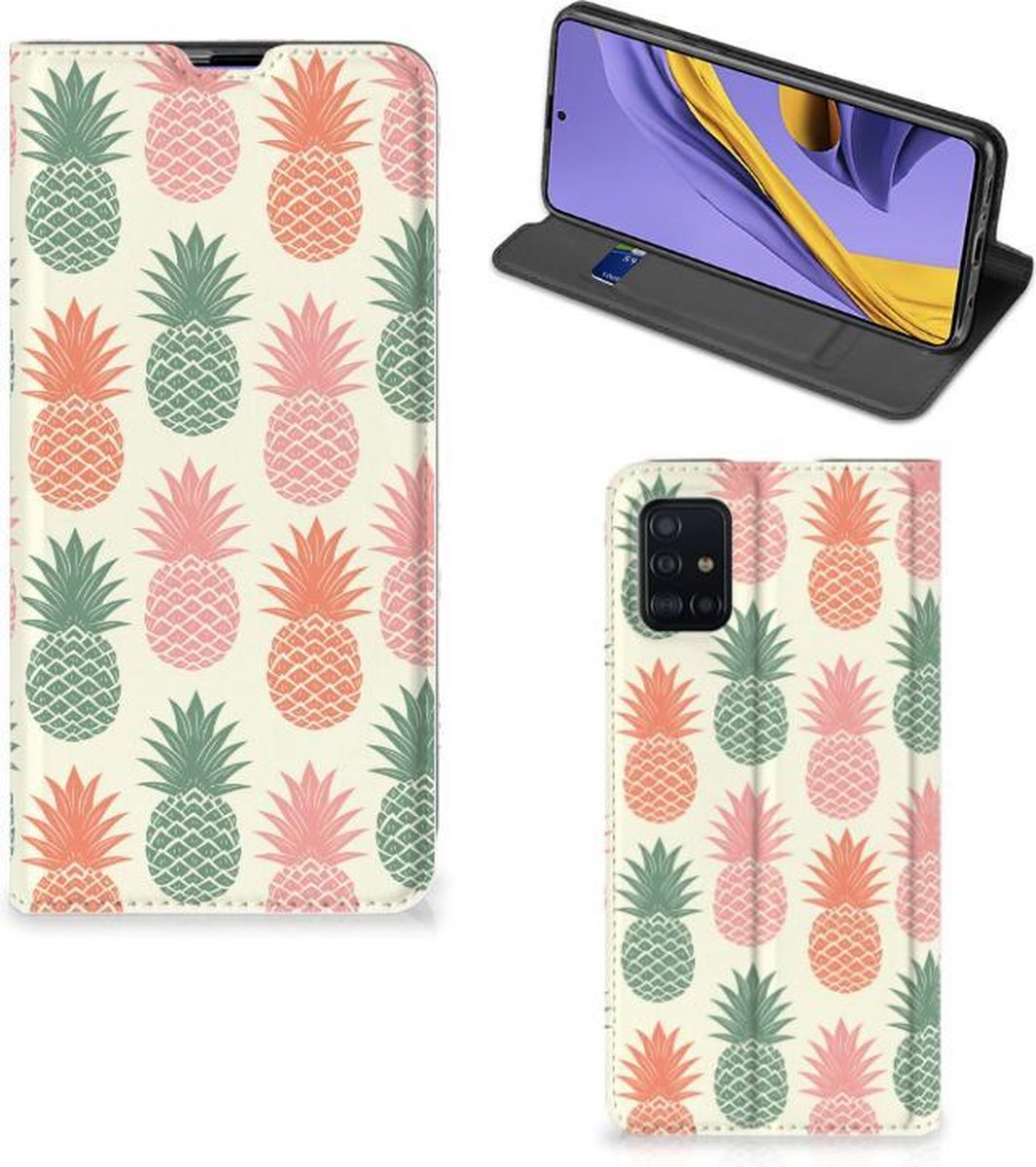 Samsung Galaxy A51 Flip Style Cover Ananas