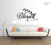 Muursticker - Blessed - 58x9Muursticker - Zwart