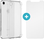 iMoshion Anti-Shock Backcover + Glass Screenprotector voor de iPhone Xr hoesje - Transparant