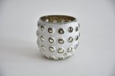 Sfeerlichten - Waxineglas Bolletjes 8x8x8cm White Silver