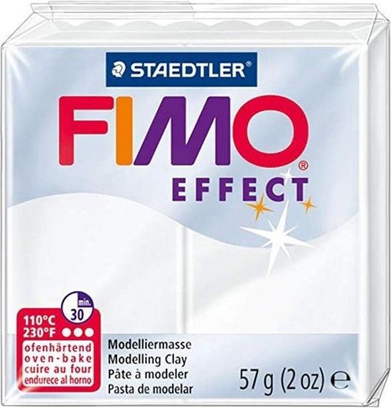 FIMO effect 8020 ovenhardende boetseerklei standaard blokje 57 g - transparant - Fimo