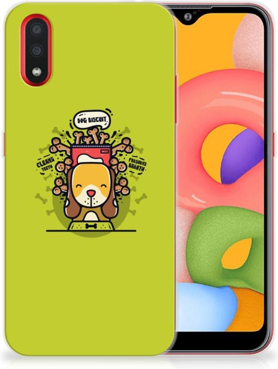 Samsung Galaxy A01 Telefoonhoesje met Naam Doggy Biscuit