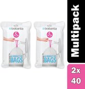 Brabantia Perfect Fit Afvalzakken - 10/12 l - Code C - 40 stuks - x 2 Verpakkingen
