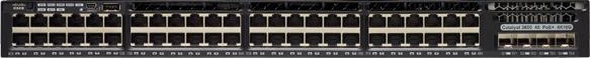 Cisco Catalyst WS-C3650-48TQ-E netwerk-switch Managed L3 Gigabit Ethernet (10/100/1000) 1U Zwart