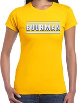 Buurman verkleed t-shirt geel voor dames - buurman carnaval / feest shirt kleding / kostuum XXL