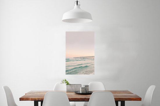 Poster Zee - Strand - Brug - Natuur - Zonsondergang - 60x90 cm
