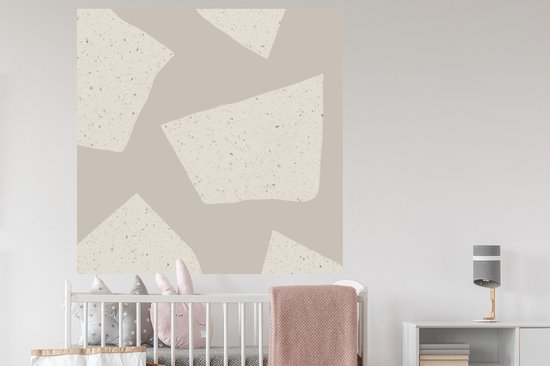 Muurstickers - Sticker Folie - Terrazzo - Abstract - Pastel - Patronen - 120x120 cm - Plakfolie - Muurstickers Kinderkamer - Zelfklevend Behang XXL - Zelfklevend behangpapier - Stickerfolie