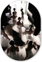 Ballet - Ballerina - Dans Kunststof plaat (3mm dik) - Ovale spiegel vorm op kunststof