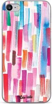Casetastic Apple iPhone 7 / iPhone 8 / iPhone SE (2020) Hoesje - Softcover Hoesje met Design - Colorful Strokes Print