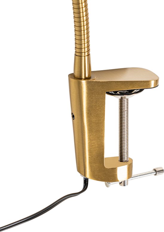 QAZQA lionard - Lampe de table LED moderne à intensité variable avec variateur - 1 lumière - H 45,5 cm - Or/ laiton - Salon | Chambre à coucher | Cuisine