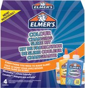 Elmer's kleurveranderende slijmkit | slijmmaterialen bevatten kleurveranderende lijm | slijmactivator met tovervloeistof | activeert met UV-licht | 4 stuks slime kit