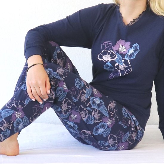 Tenderness Dames Pyjama - Badstof - Sterren - Donker Blauw Tenderness Dames Pyjama - Badstof - Sterren - Donker Blauw