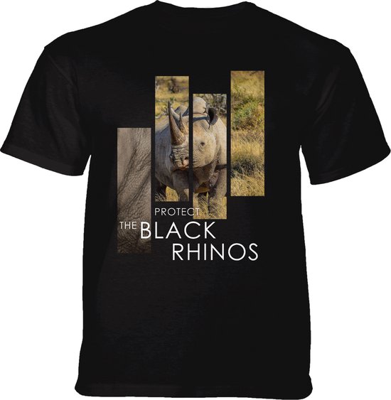 T-shirt Protect Black Rhino Split Portrait Black 5XL