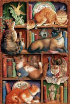 Cobble Hill puzzle 2000 pieces - Feline Bookcase