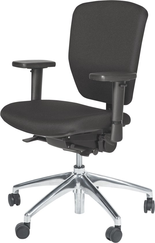 Schaffenburg serie 1813-NPR ergonomische bureaustoel met aluminium voetkruis en 10 jaar volledige garantie op alle bewegende delen. NPR 1813 gecertificeerd