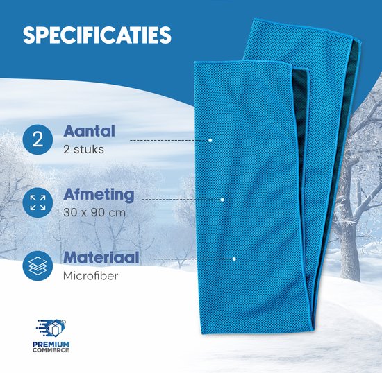 Serviette Rafraîchissante PVA, Sport Plein Air, Bleue, Microfibre, Neuve
