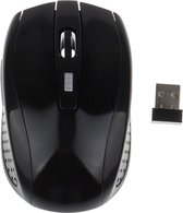 Elementkey 2.4 GHZ Draadloze Optische Kantoor Muis - USB Ontvanger - 1600DPI - Compact & Lichtgewicht - 6 Knoppen - Zwart met Zilver