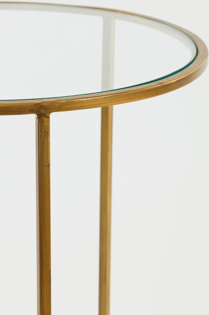 Bijzettafel DUARTE - Ø50x52cm - Goud - Set van 2