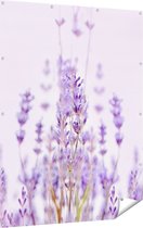 Gards Tuinposter Paarse Lavendel Bloemen - 120x160 cm - Tuindoek - Tuindecoratie - Wanddecoratie buiten - Tuinschilderij
