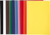 Velour papier, A4, 210x297 mm, 140 gr, diverse kleuren, 10 vel/ 1 doos