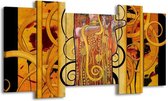 Peinture sur toile Moderne | Jaune, marron, noir | 120x65 5 Liège