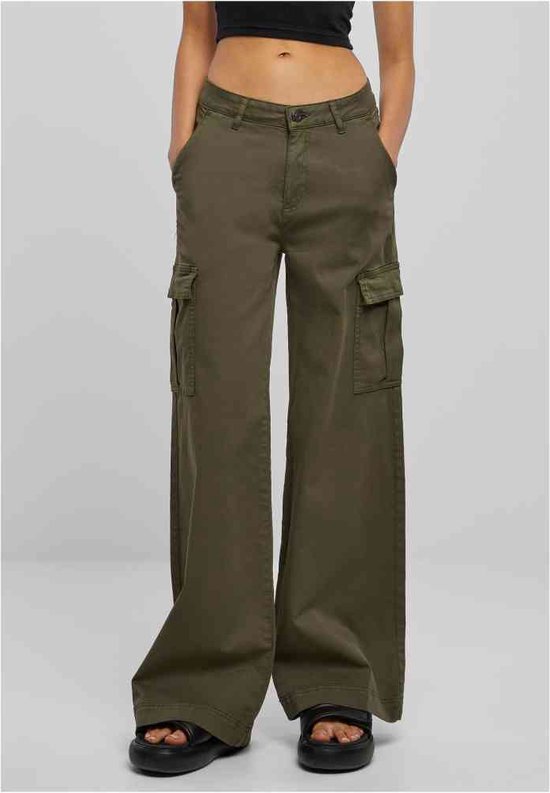 Urban Classics Dames cargo broek met hoge taille