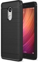 Geborstelde TPU Cover - Xiaomi Redmi Note 4X - Zwart