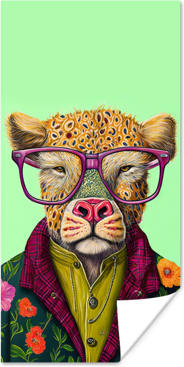 Poster Dieren - Bril - Hond - Design - 20x40 cm
