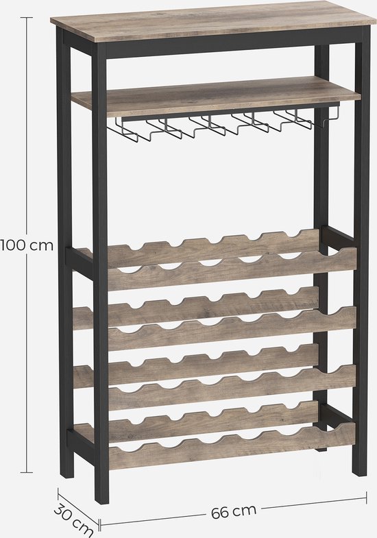 CKB LTD Deluxe bevat 12 flessen groot wandmontage wijnrek - ruw eiken - houten wijnfles opbergrek houder voor bar, thuis, keuken