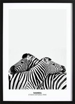 Zebra Hug Poster (21x29,7cm) - Wallified - Natuur - Landschap - Zee - Poster - Print - Wall-Art - Woondecoratie - Kunst - Posters
