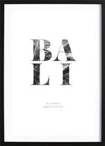 Bali Coördinaten Poster (21x29,7cm) - Wallified - Tekst - Zwart Wit - Poster - Wall-Art - Woondecoratie - Kunst - Posters