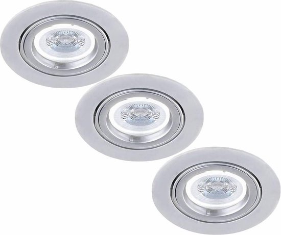LED Inbouwspot - HOFTRONIC™ - Ø95mm - Zilver - Set van 3 spots | bol.com