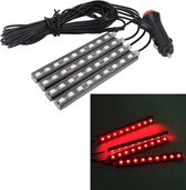 4 in 1 4.5W 36 SMD-5050-LEDs RGB Auto Interieur Vloer Decoratie Sfeer Neonlamp Lamp, DC 12V (Rood Licht)