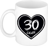 Bellatio Decorations cadeau mok/beker - 30 jaar - verjaardag - keramiek - 300 ml