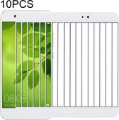10 STUKS voor Huawei nova 2 Plus voorscherm glazen buitenlens (wit)